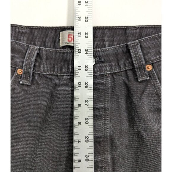 Levis 501 Original Fit Jeans Straight Leg Button Fly 100% Cotton Blue Black - Picture 8 of 13